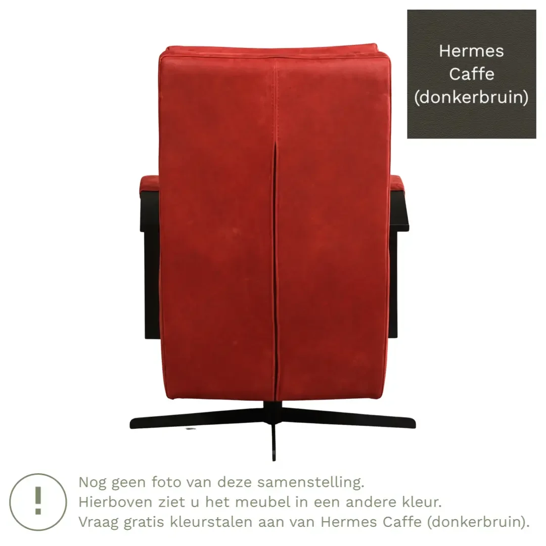 afbeelding van Leren draaifauteuil Award - Hermes Caffe (donkerbruin) - Stervoet zwart