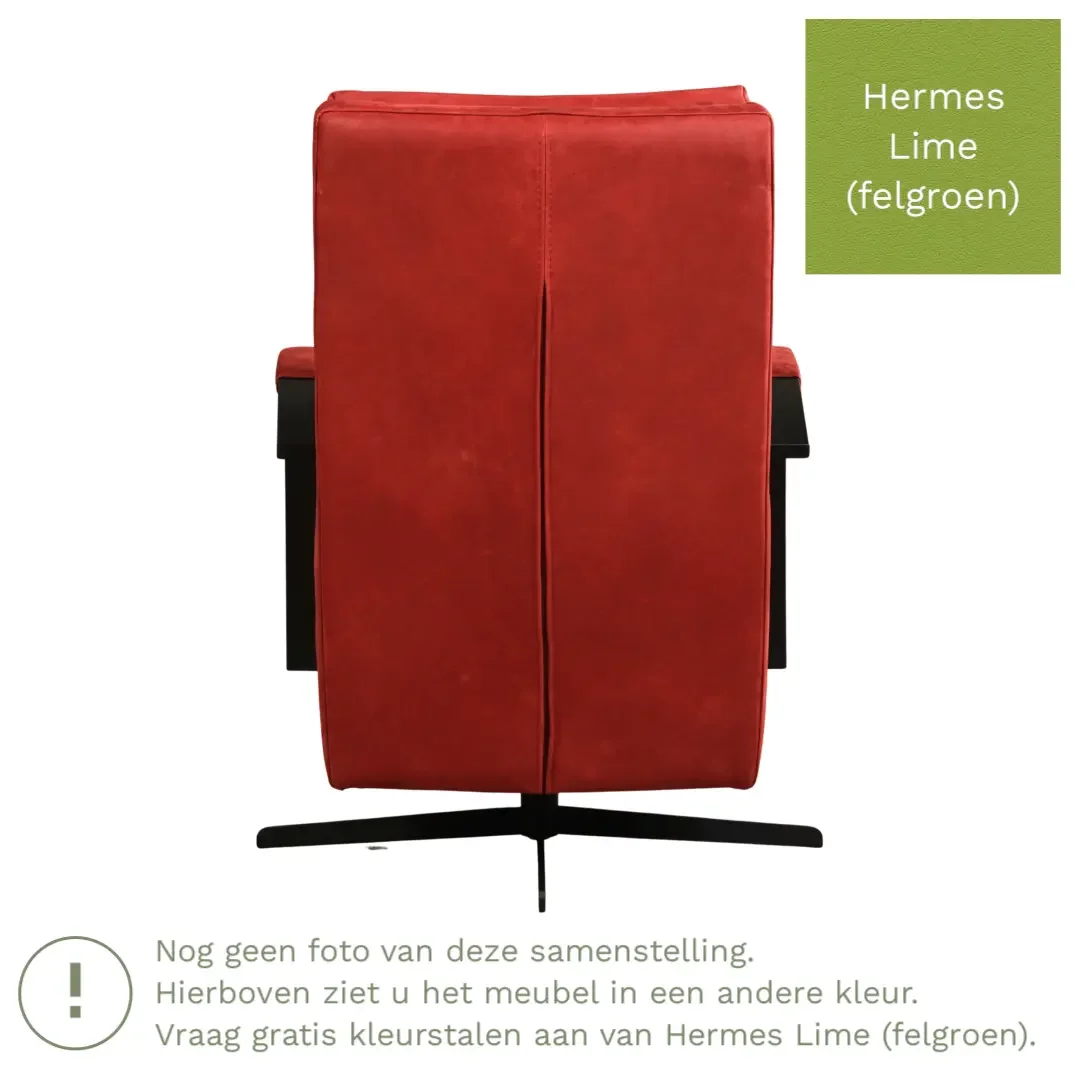 afbeelding van Leren draaifauteuil Award - Hermes Lime (felgroen) - Stervoet zwart