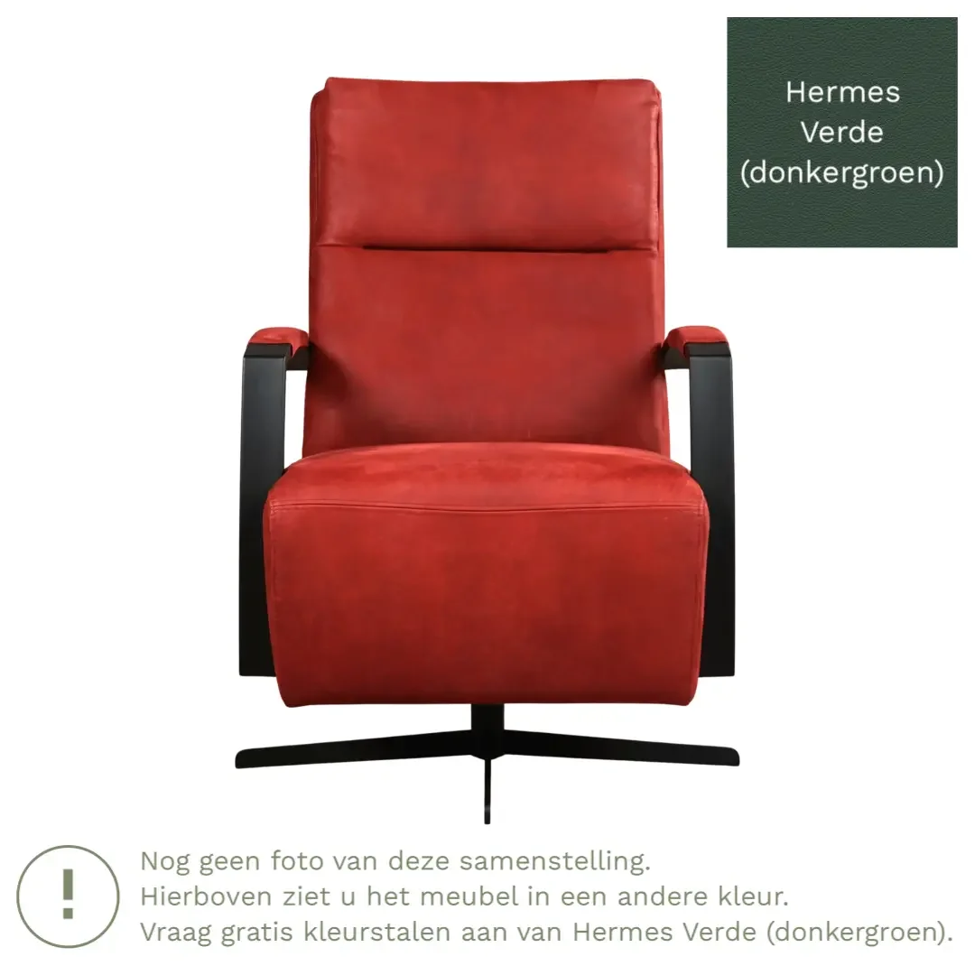 afbeelding van Leren draaifauteuil Award - Hermes Verde (donkergroen) - Stervoet zwart