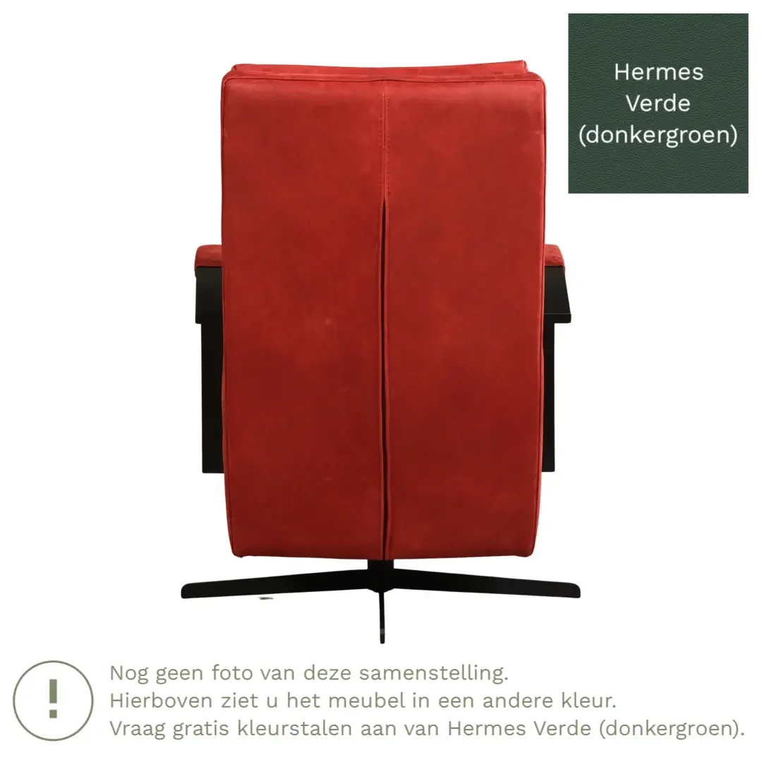 afbeelding van Leren draaifauteuil Award - Hermes Verde (donkergroen) - Stervoet zwart