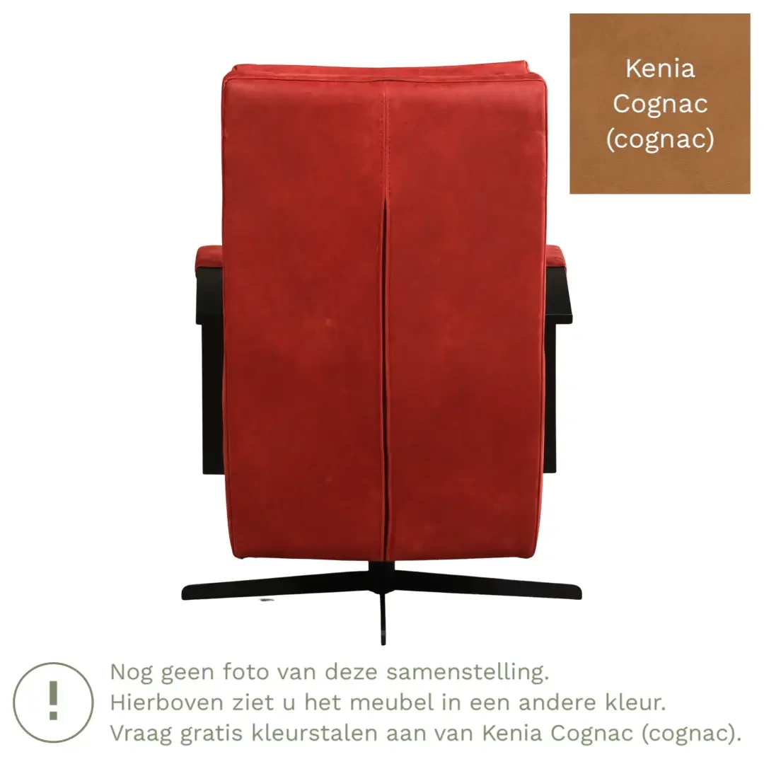 afbeelding van Leren draaifauteuil Award - Kenia Cognac (cognac) - Stervoet zwart