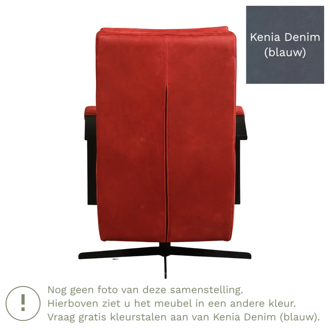 afbeelding van Leren draaifauteuil Award - Kenia Denim (blauw) - Stervoet zwart