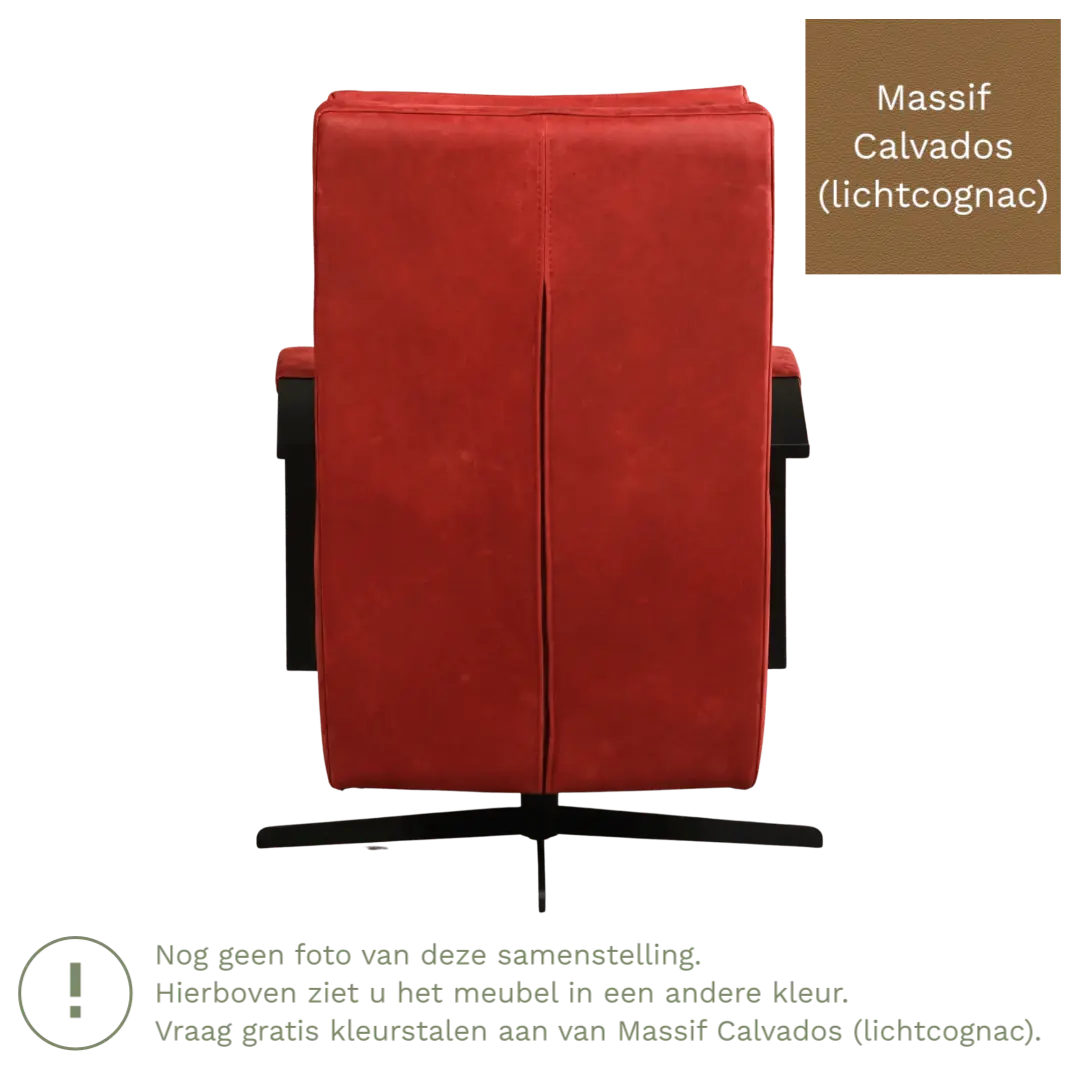 afbeelding van Leren draaifauteuil Award - Massif Calvados (lichtcognac) - Schotelvoet zwart