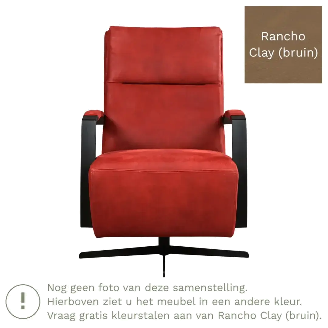 afbeelding van Leren draaifauteuil Award - Rancho Clay (bruin) - Stervoet zwart
