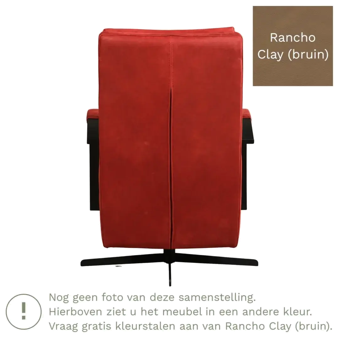 afbeelding van Leren draaifauteuil Award - Rancho Clay (bruin) - Stervoet zwart
