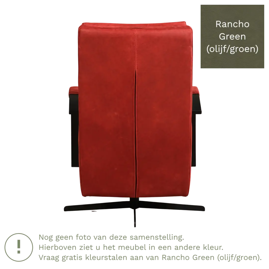 afbeelding van Leren draaifauteuil Award - Rancho Green (olijf/groen) - Schotelvoet zwart
