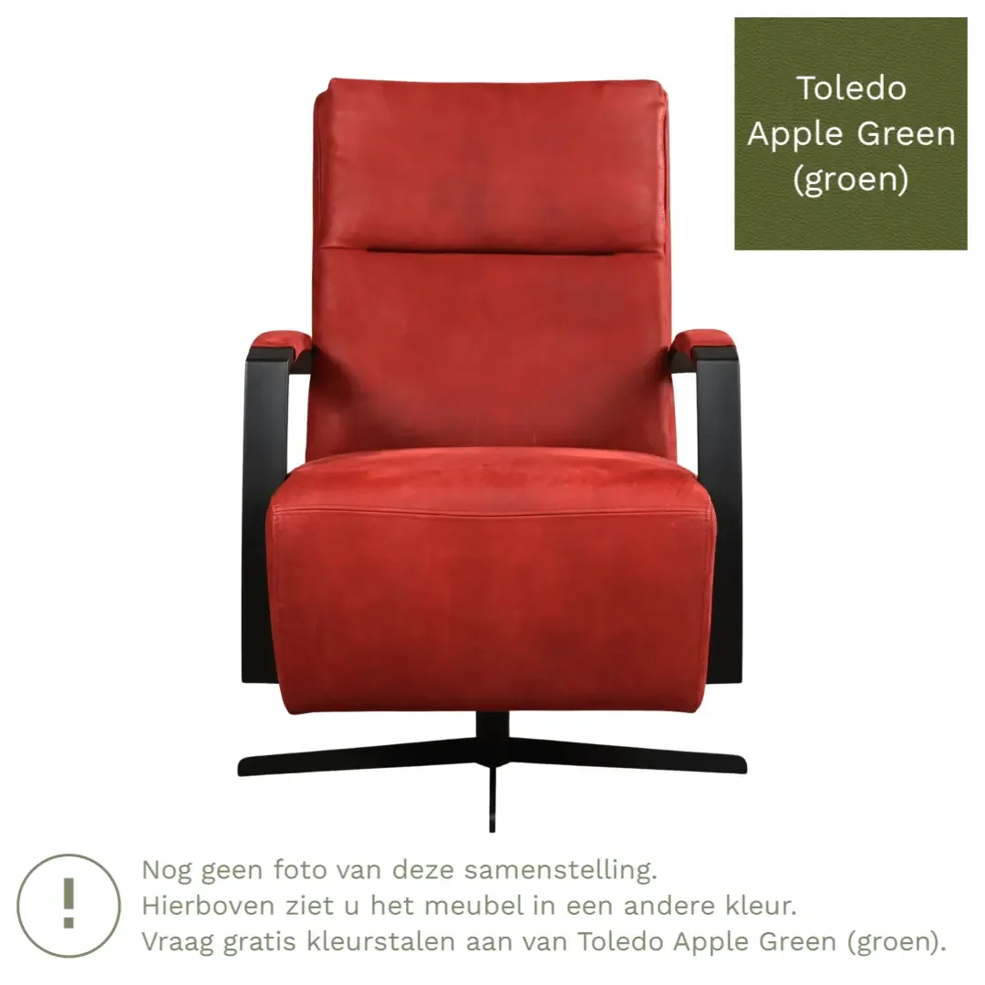 afbeelding van Leren draaifauteuil Award - Toledo Apple Green (groen) - Schotelvoet zwart