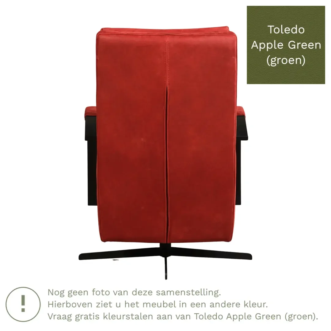 afbeelding van Leren draaifauteuil Award - Toledo Apple Green (groen) - Schotelvoet zwart
