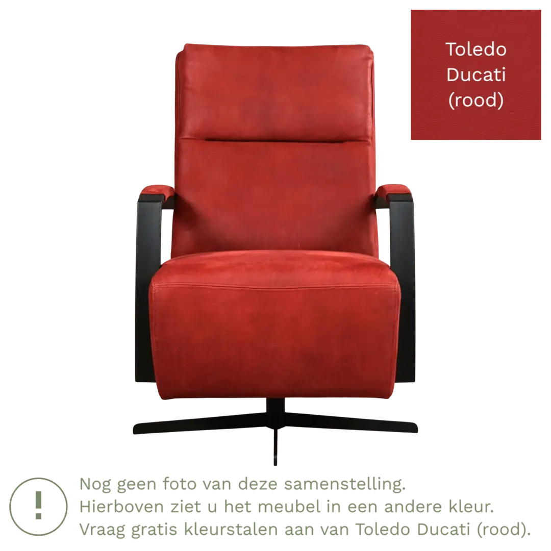 afbeelding van Leren draaifauteuil Award - Toledo Ducati (rood) - Stervoet zwart