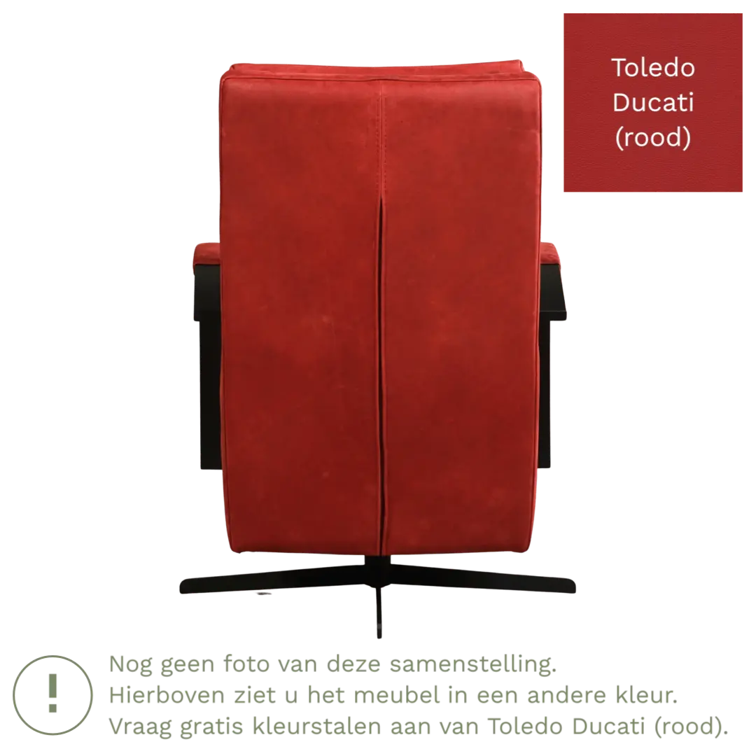 afbeelding van Leren draaifauteuil Award - Toledo Ducati (rood) - Stervoet zwart