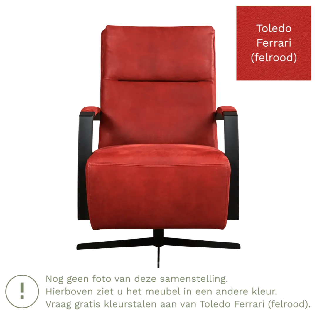 afbeelding van Leren draaifauteuil Award - Toledo Ferrari (felrood) - Stervoet zwart