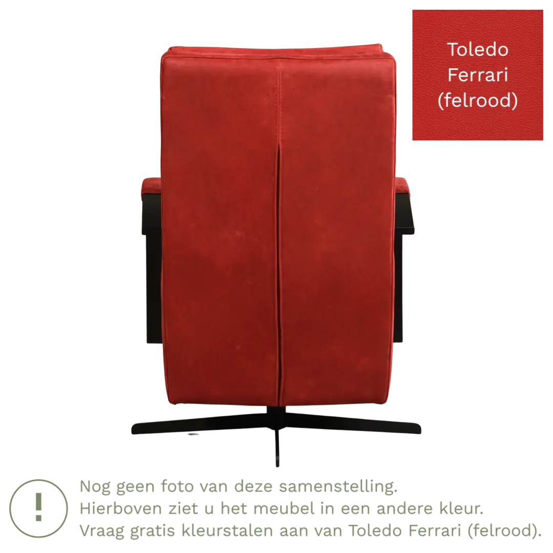afbeelding van Leren draaifauteuil Award - Toledo Ferrari (felrood) - Stervoet zwart