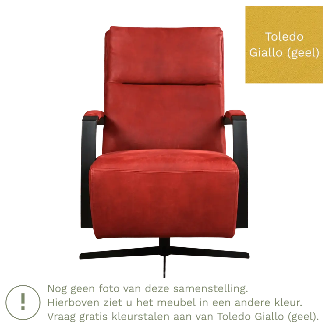 afbeelding van Leren draaifauteuil Award - Toledo Giallo (geel) - Schotelvoet zwart