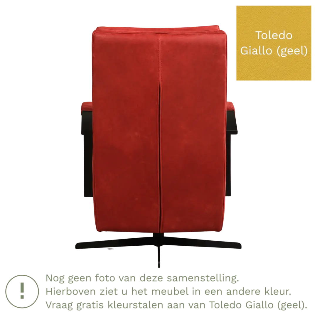 afbeelding van Leren draaifauteuil Award - Toledo Giallo (geel) - Schotelvoet zwart