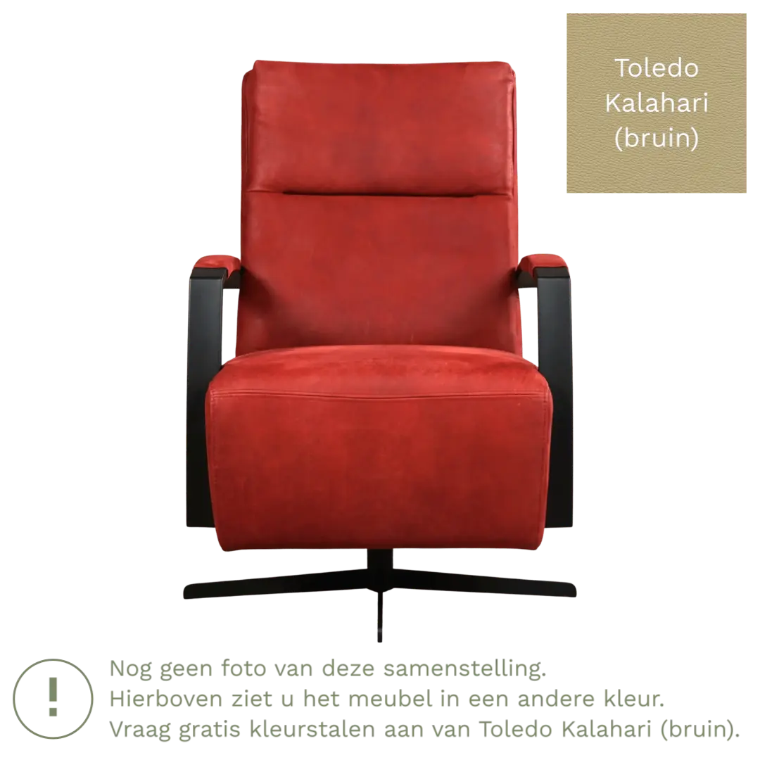 afbeelding van Leren draaifauteuil Award - Toledo Kalahari (bruin) - Schotelvoet zwart