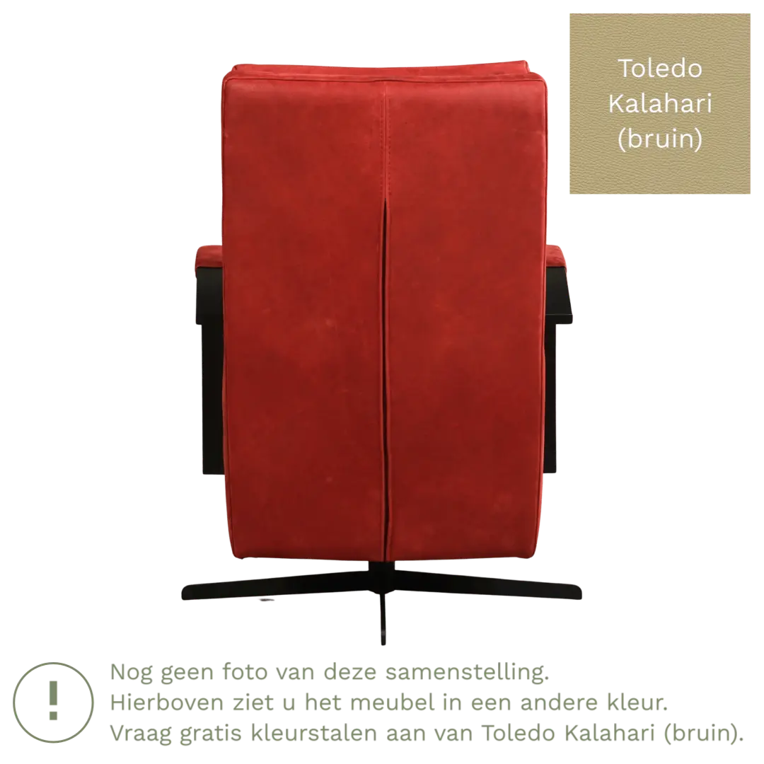 afbeelding van Leren draaifauteuil Award - Toledo Kalahari (bruin) - Schotelvoet zwart
