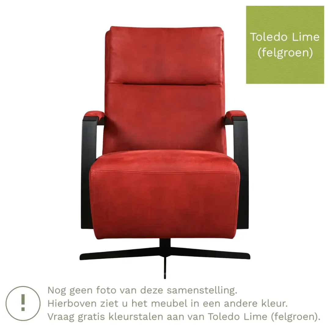 afbeelding van Leren draaifauteuil Award - Toledo Lime (felgroen) - Stervoet zwart