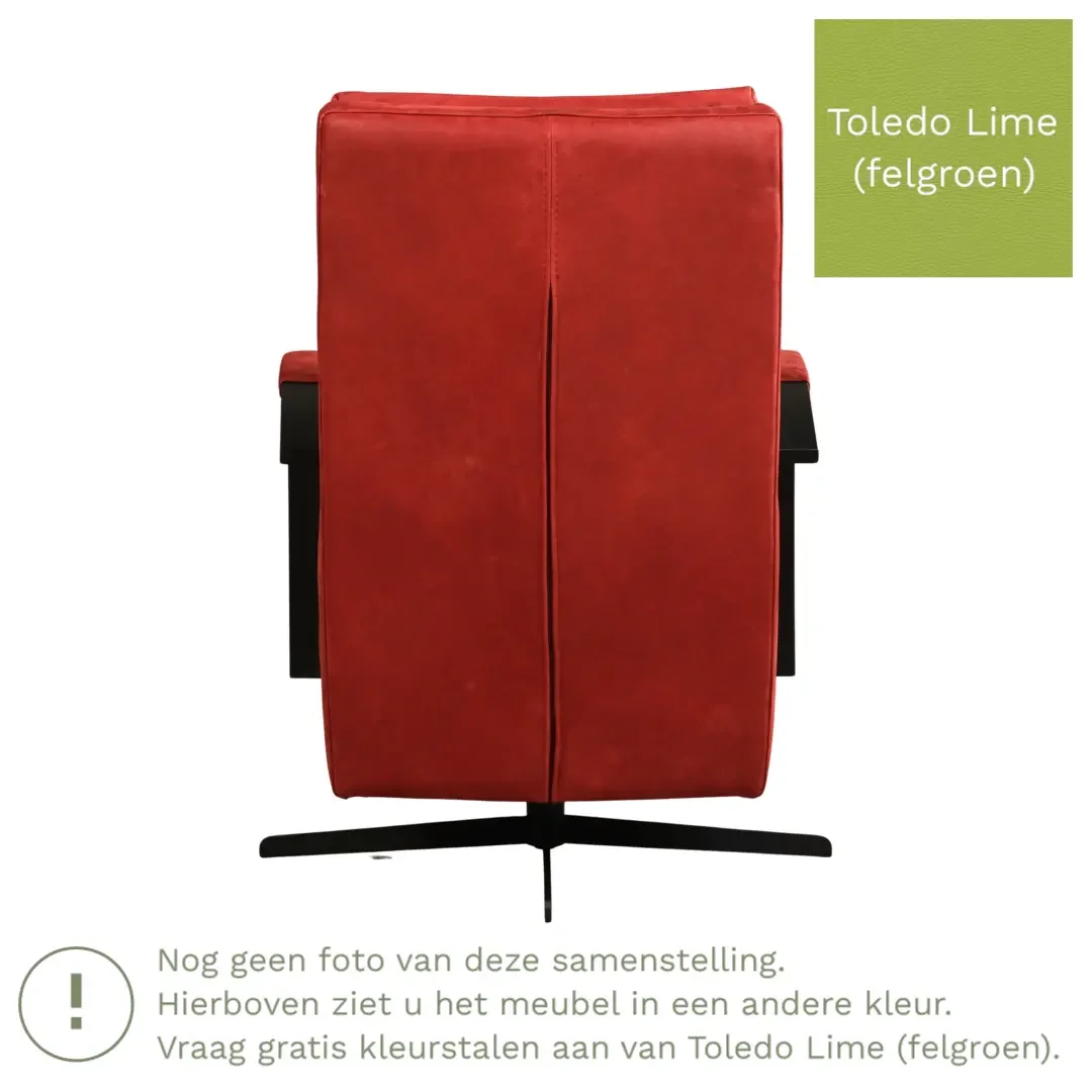 afbeelding van Leren draaifauteuil Award - Toledo Lime (felgroen) - Stervoet zwart
