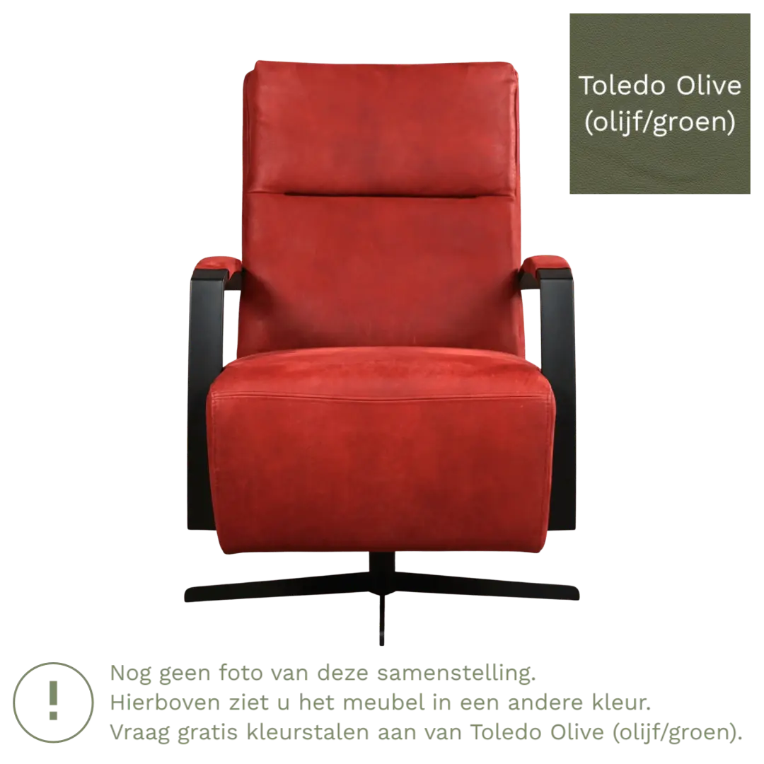 afbeelding van Leren draaifauteuil Award - Toledo Olive (olijf/goen) - Stervoet zwart