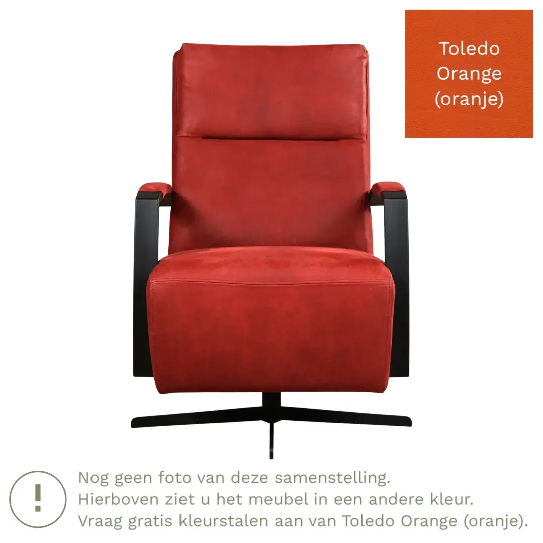 afbeelding van Leren draaifauteuil Award - Toledo Orange (oranje) - Stervoet zwart