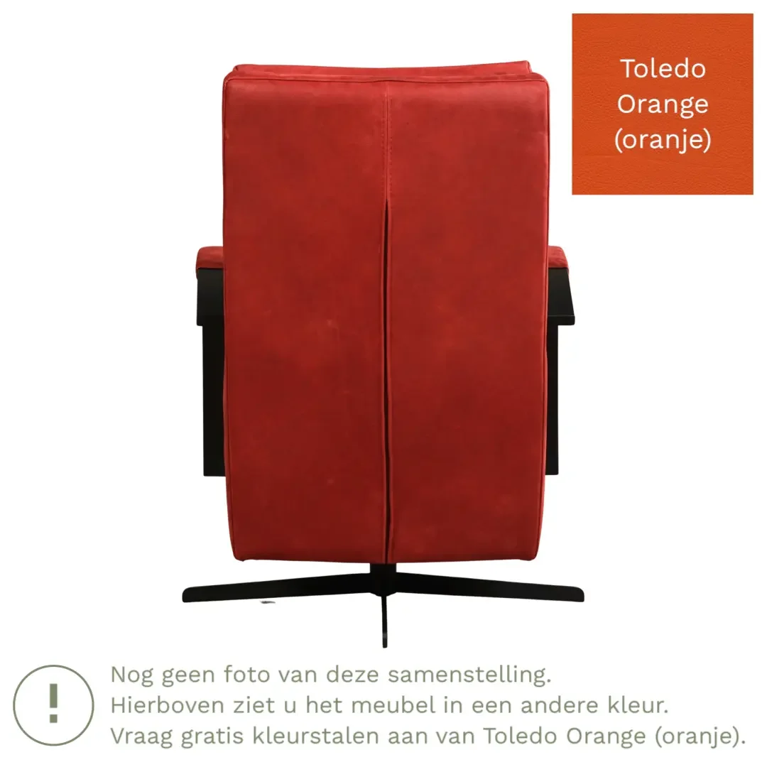 afbeelding van Leren draaifauteuil Award - Toledo Orange (oranje) - Stervoet zwart