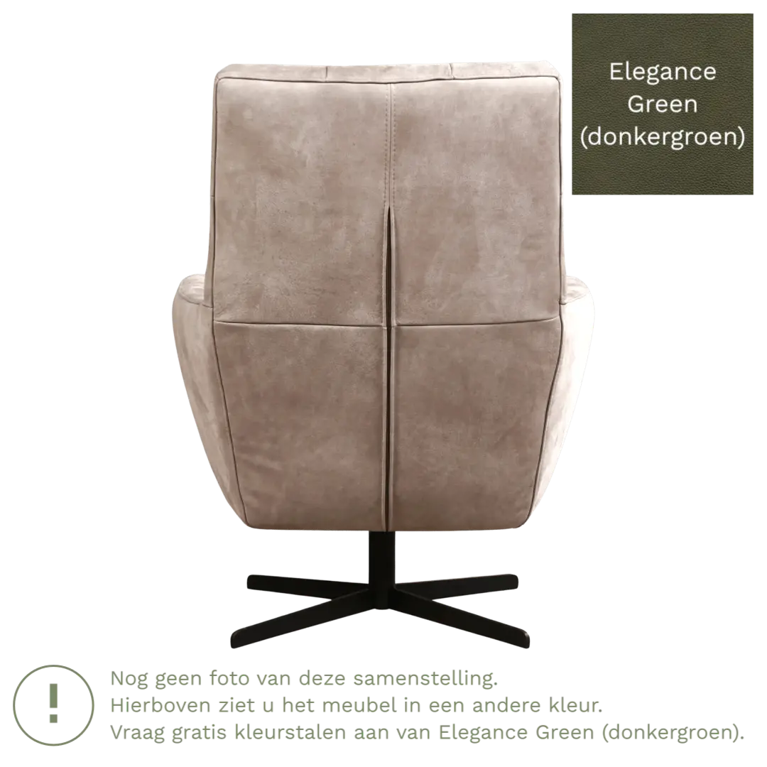 afbeelding van Leren draaifauteuil Central - Elegance Green (donkergroen)