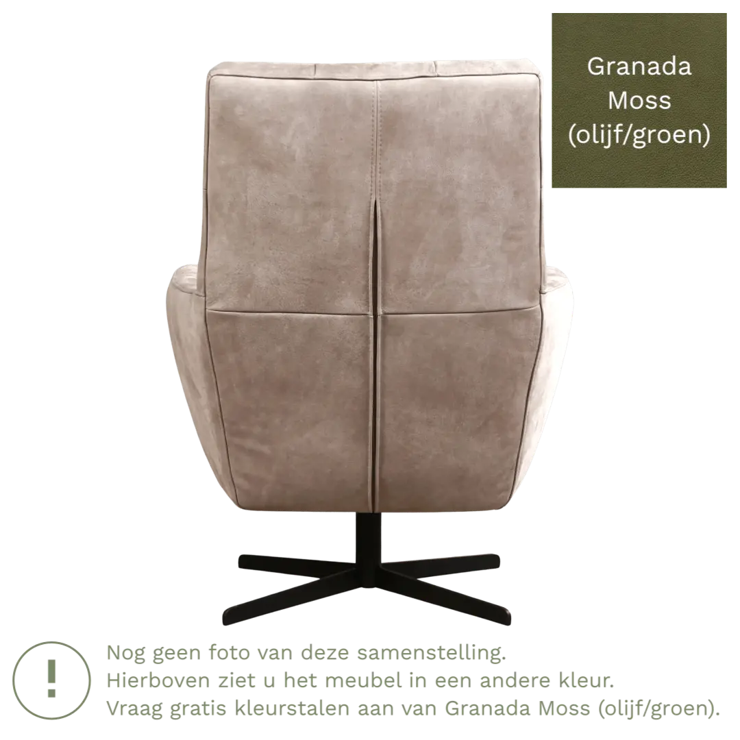 afbeelding van Leren draaifauteuil Central - Granada Moss (olijf/groen)
