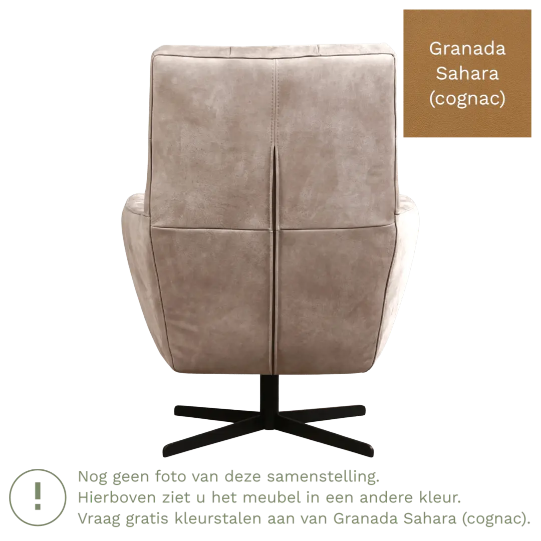 afbeelding van Leren draaifauteuil Central - Granada Sahara (cognac)
