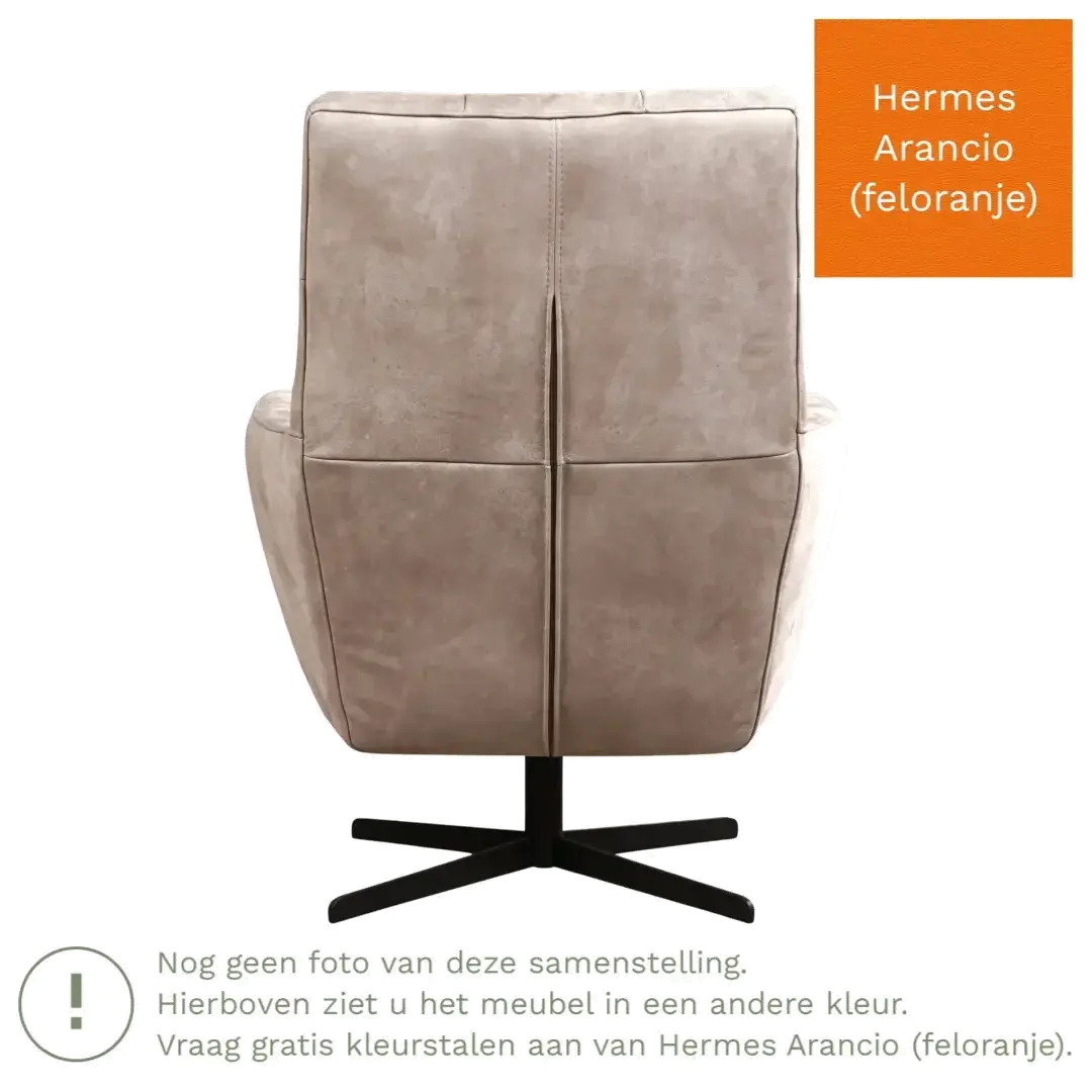 afbeelding van Leren draaifauteuil Central - Hermes Arancio (feloranje)