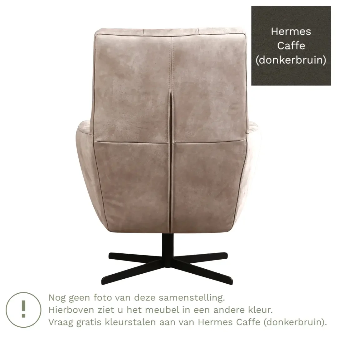 afbeelding van Leren draaifauteuil Central - Hermes Caffe (donkerbruin)