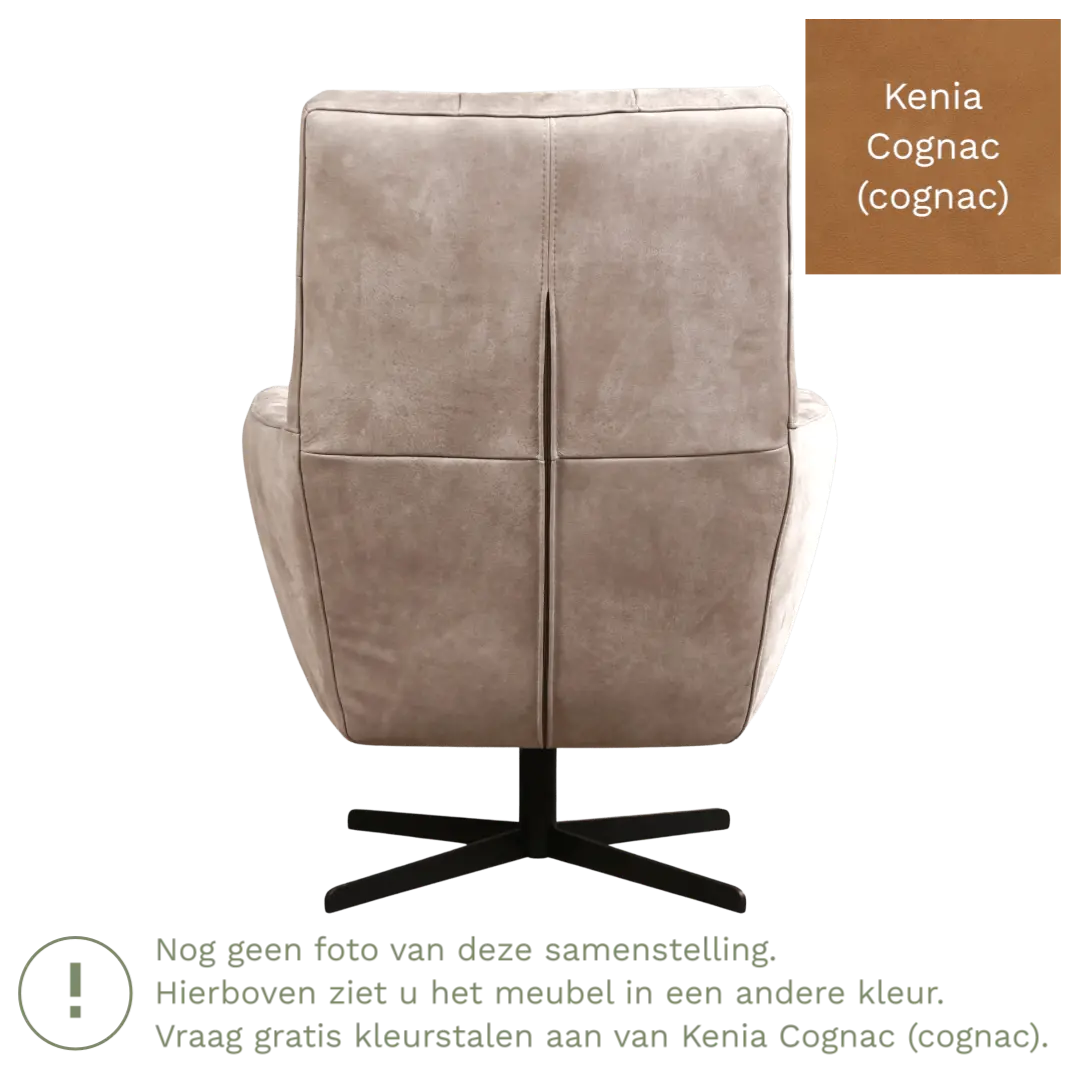 afbeelding van Leren draaifauteuil Central - Kenia Cognac (cognac)