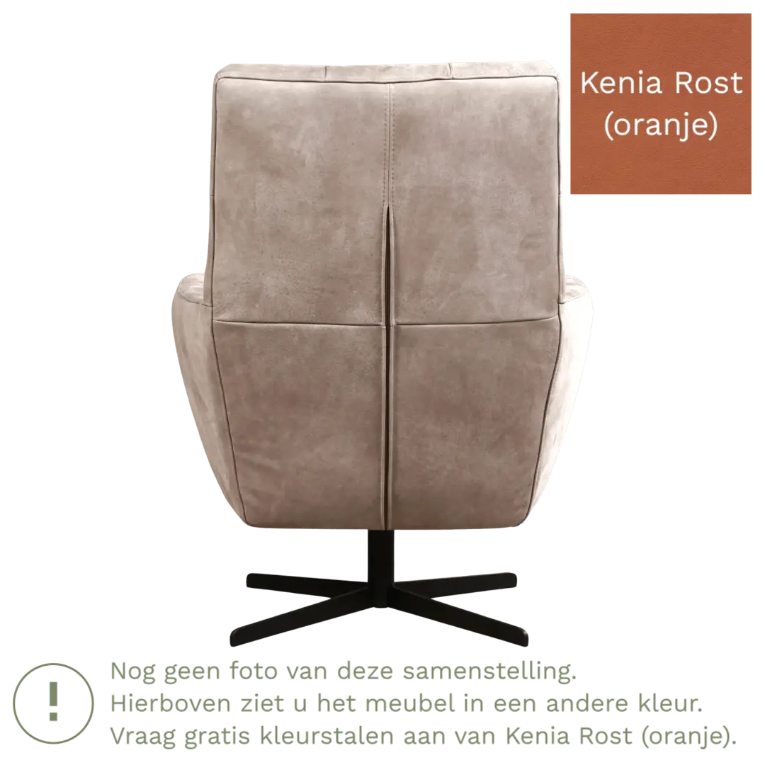 afbeelding van Leren draaifauteuil Central - Kenia Rost (oranje)
