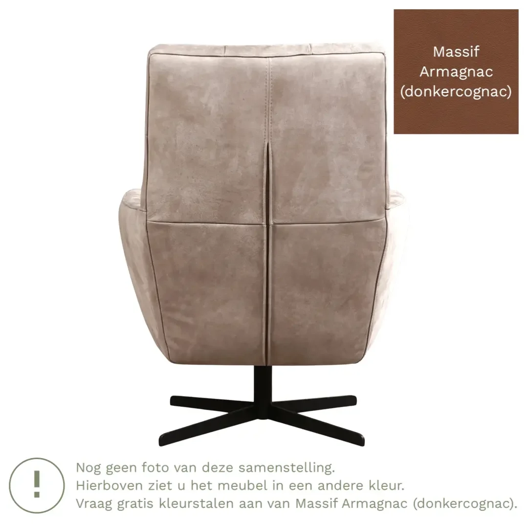 afbeelding van Leren draaifauteuil Central - Massif Armagnac (donkercognac)
