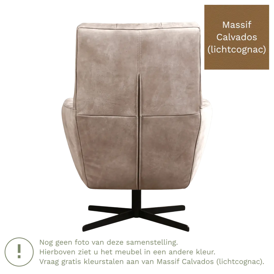 afbeelding van Leren draaifauteuil Central - Massif Calvados (lichtcognac)