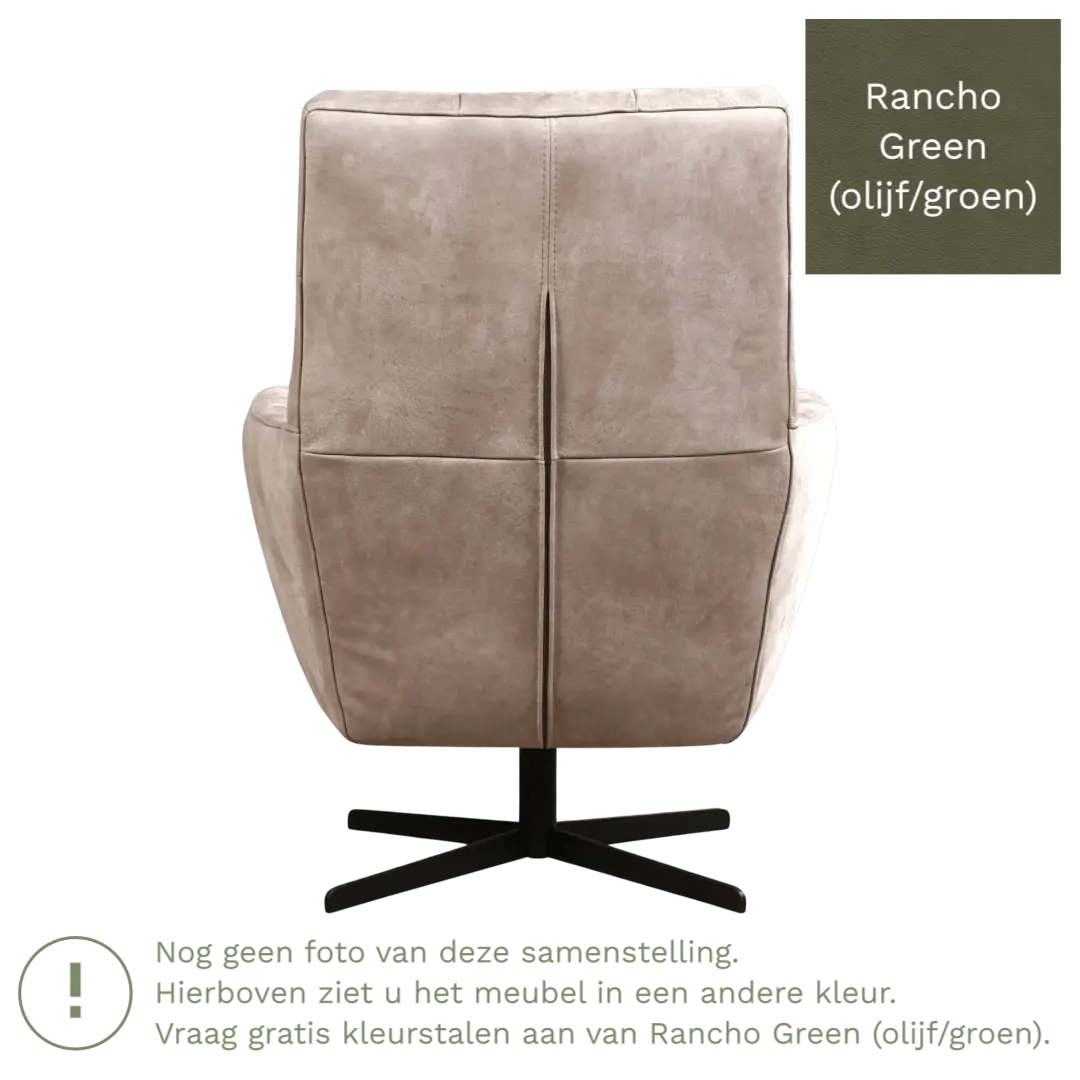 afbeelding van Leren draaifauteuil Central - Rancho Green (olijf/groen)