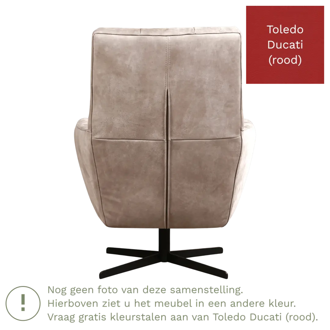 afbeelding van Leren draaifauteuil Central - Toledo Ducati (rood)