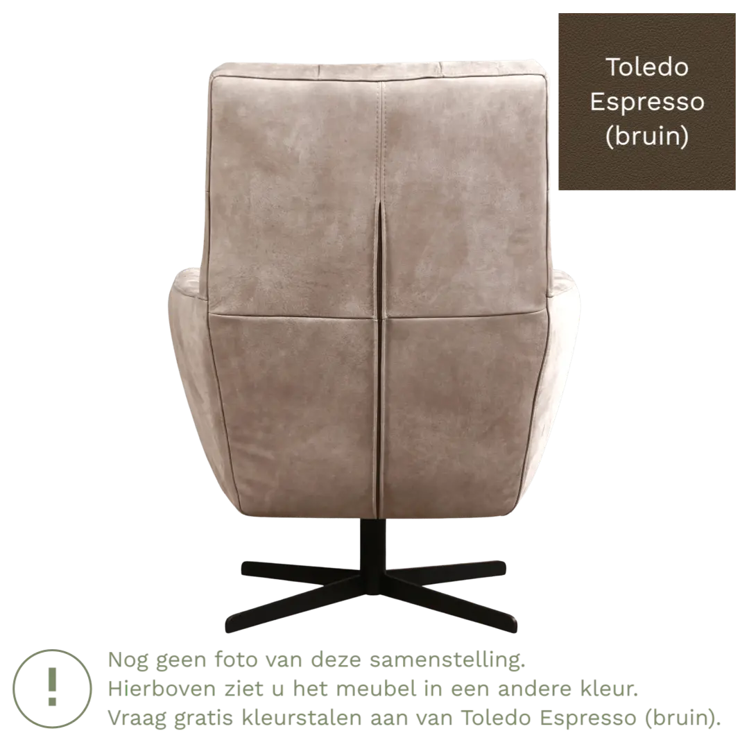 afbeelding van Leren draaifauteuil Central - Toledo Espresso (bruin)