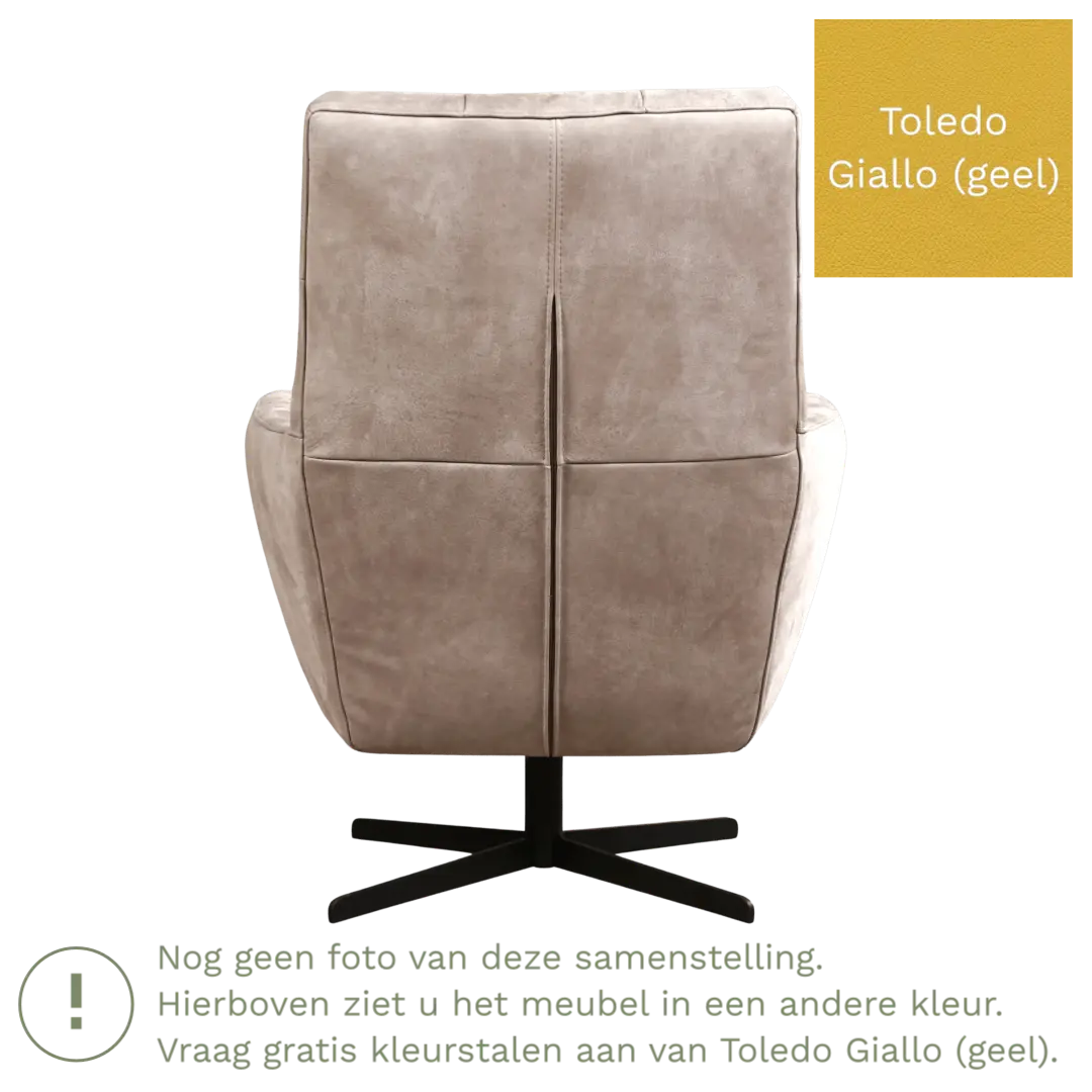 afbeelding van Leren draaifauteuil Central - Toledo Giallo (geel)