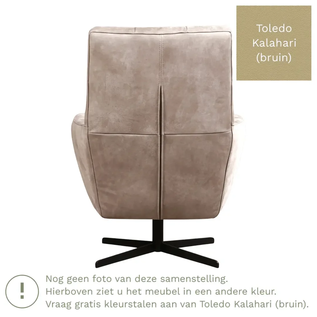 afbeelding van Leren draaifauteuil Central - Toledo Kalahari (bruin)
