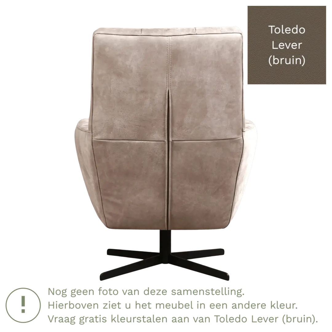 afbeelding van Leren draaifauteuil Central - Toledo Lever (bruin)