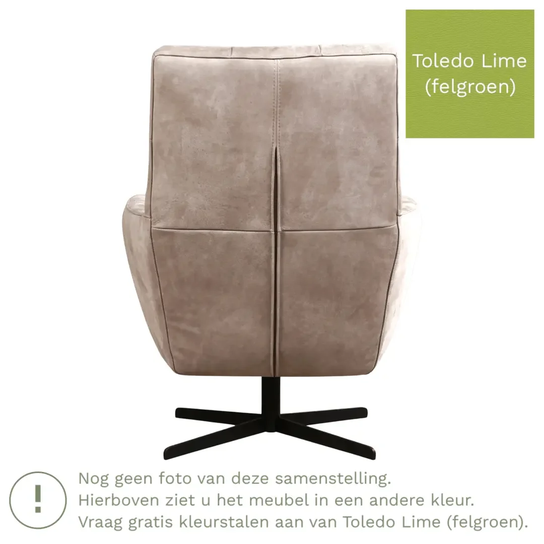 afbeelding van Leren draaifauteuil Central - Toledo Lime (felgroen)