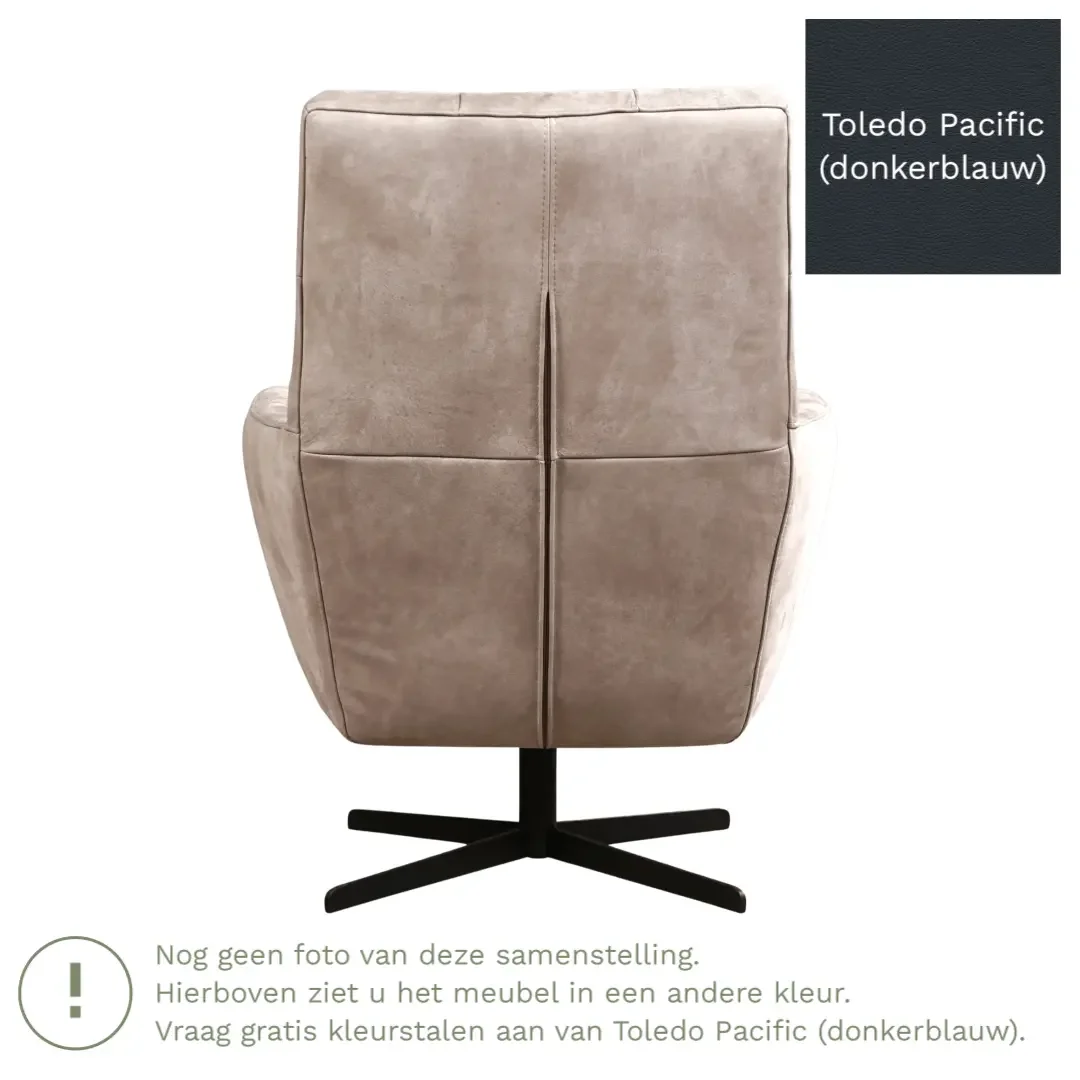 afbeelding van Leren draaifauteuil Central - Toledo Pacific (donkerblauw)