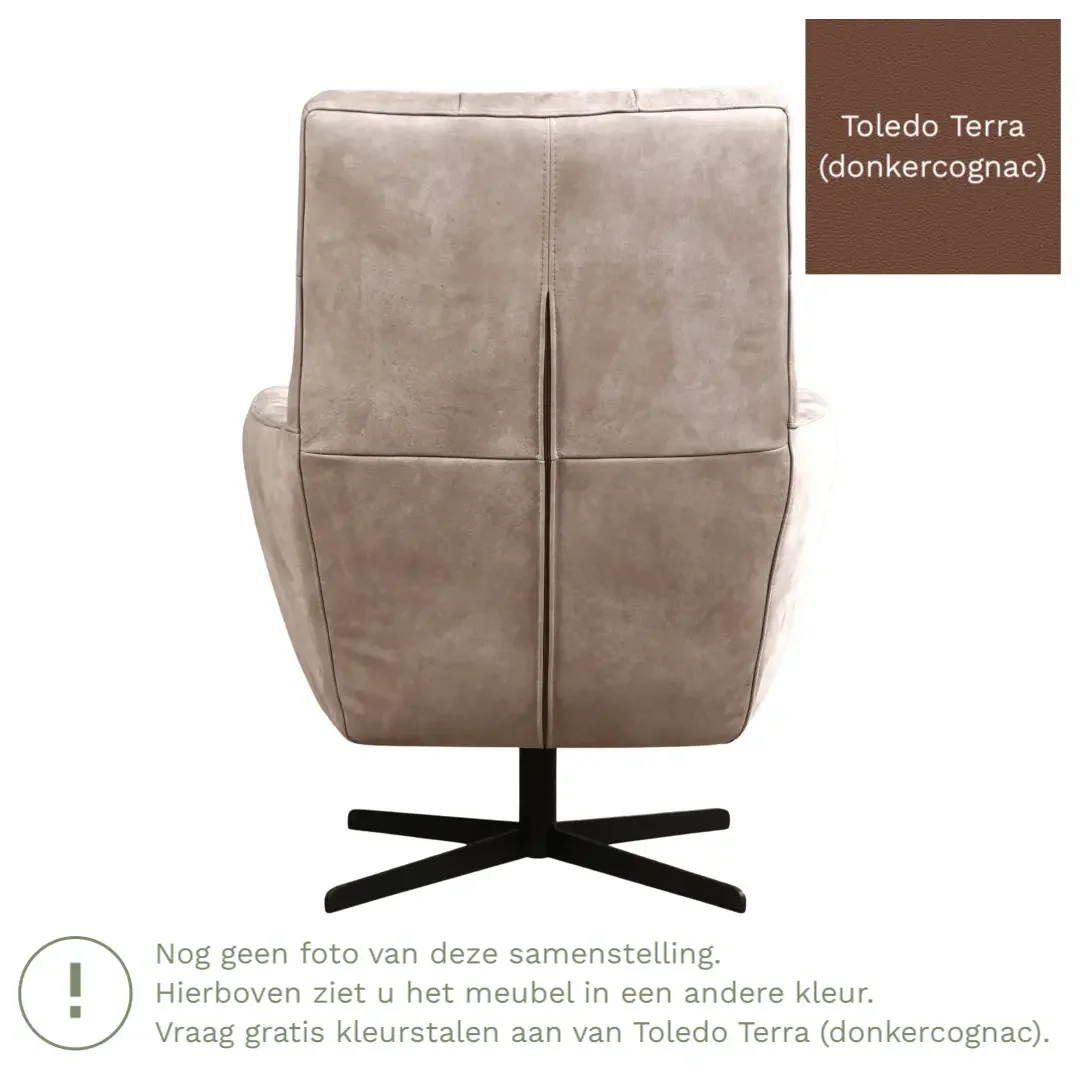 afbeelding van Leren draaifauteuil Central - Toledo Terra (donkercognac)