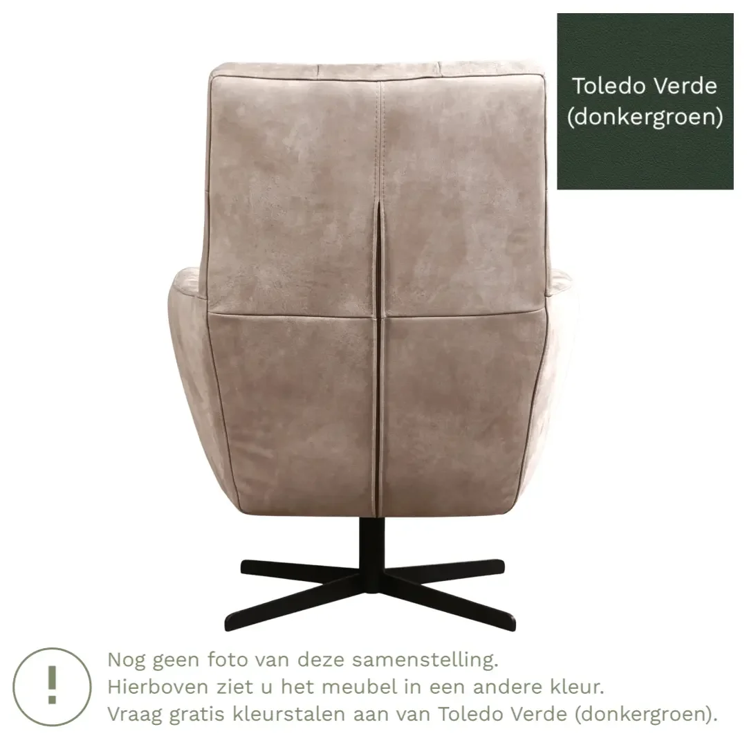 afbeelding van Leren draaifauteuil Central - Toledo Verde (donkergroen)