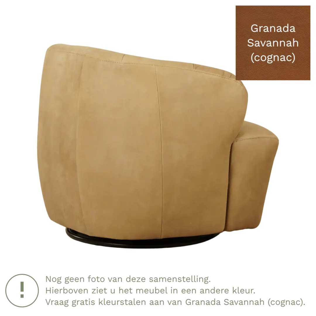 afbeelding van Leren draaifauteuil Cloud - Granada Savannah (cognac)