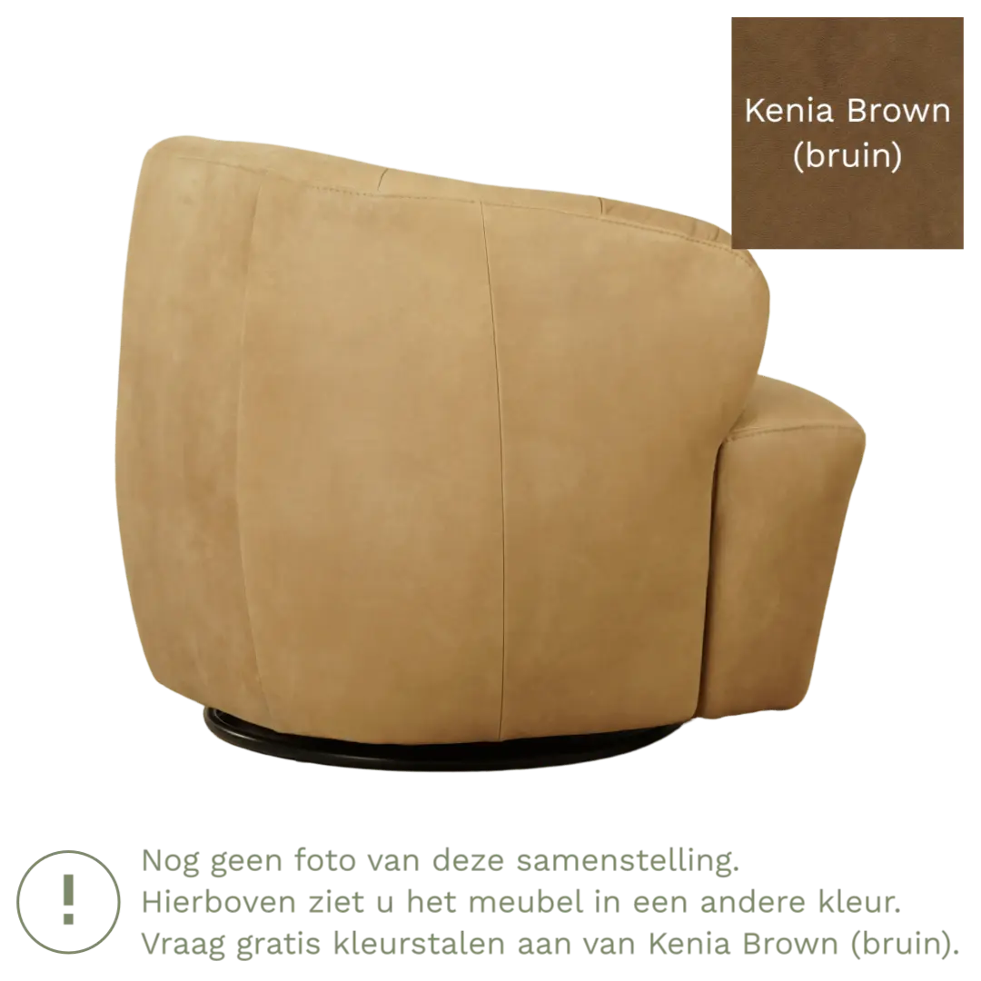 afbeelding van Leren draaifauteuil Cloud - Kenia Brown (bruin)