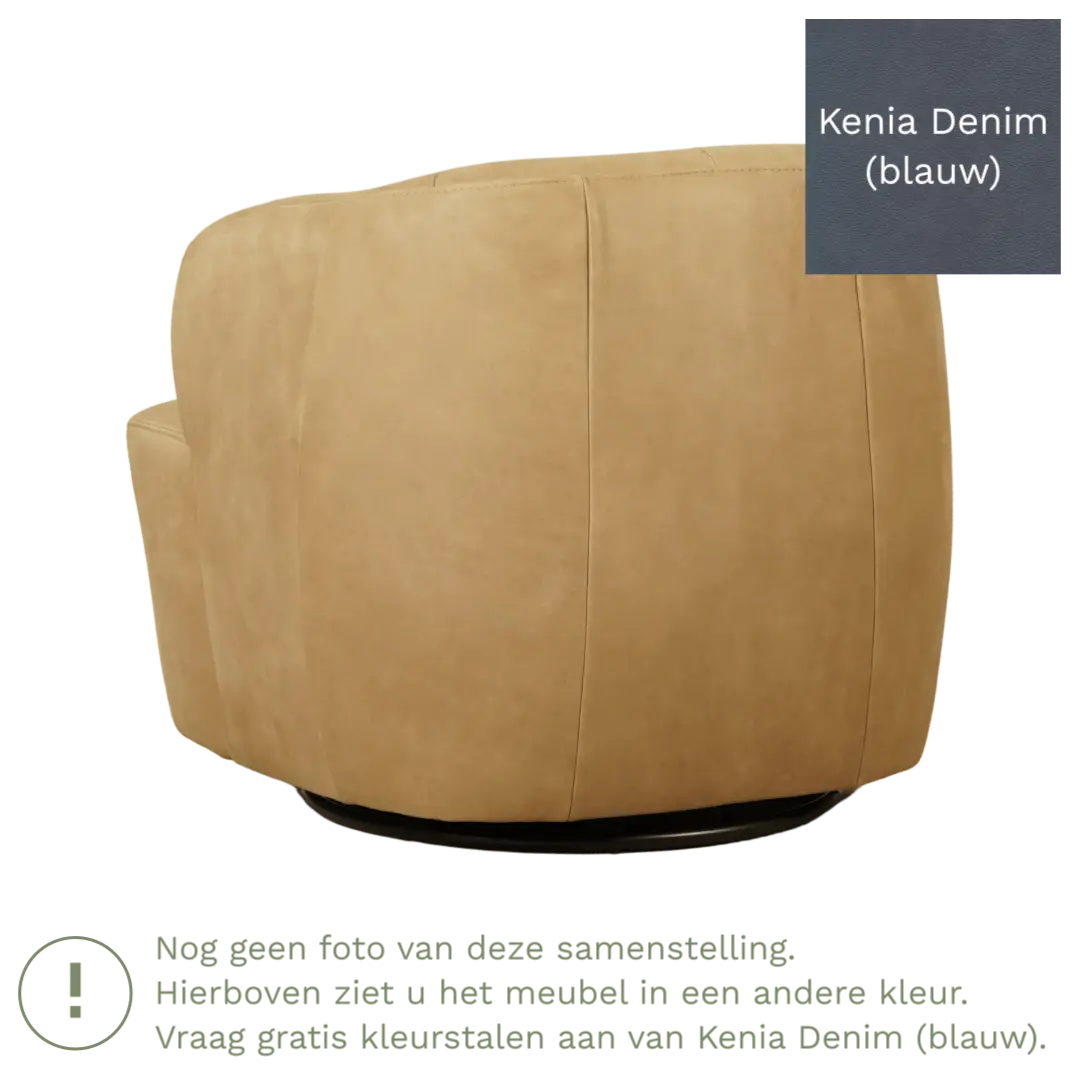 afbeelding van Leren draaifauteuil Cloud - Kenia Denim (blauw)