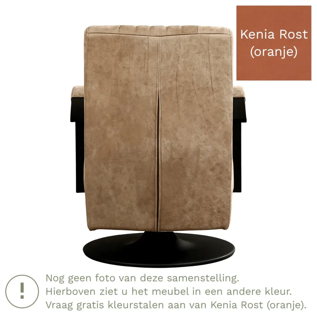 afbeelding van Leren draaifauteuil Galaxy - Kenia Rost (oranje) - Stervoet zwart