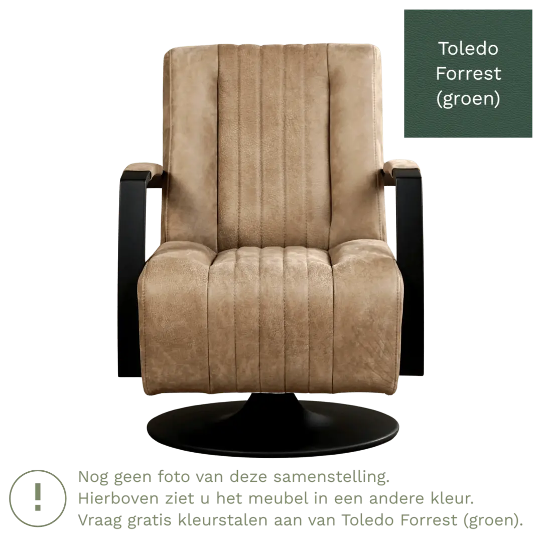 afbeelding van Leren draaifauteuil Galaxy - Toledo Forrest (groen) - Stervoet zwart