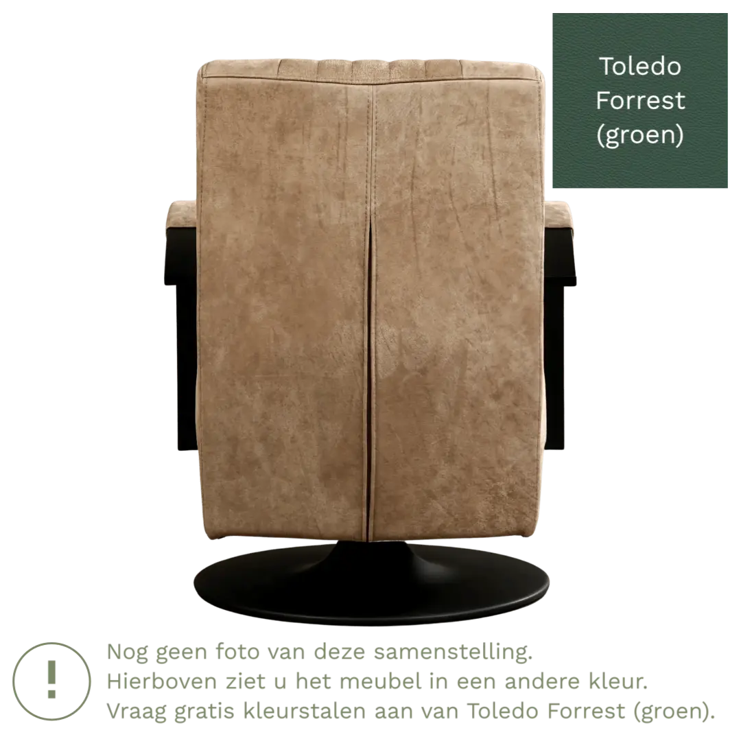 afbeelding van Leren draaifauteuil Galaxy - Toledo Forrest (groen) - Stervoet zwart